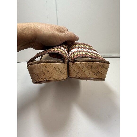 Veronica Beard Dali Raffia Wedge Sandals In Brown Multi Sz 9.5 New - Picture 6 of 8